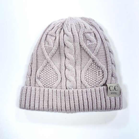C.C Kids blush knit lined beanie - Picture 1 of 7